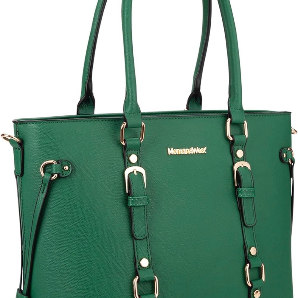For Brandy New Montana West Green Large Tote - Picture 2 of 5